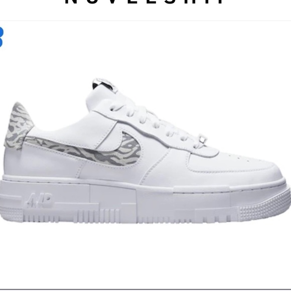 Nike Rare Pixel Air Force One Zebra White Sneakers - Picture 1 of 11
